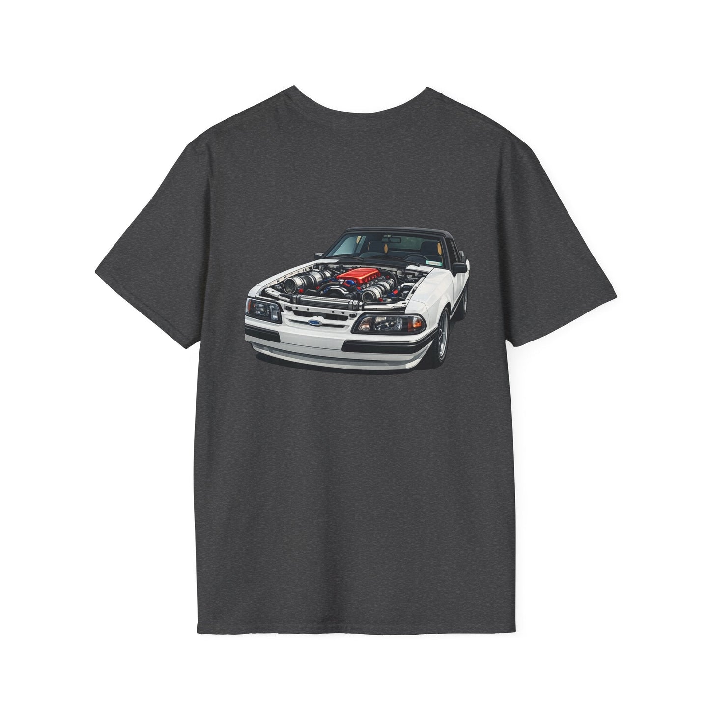 T-Shirt — White Vintage Foxbody Mustang Illustration Tee