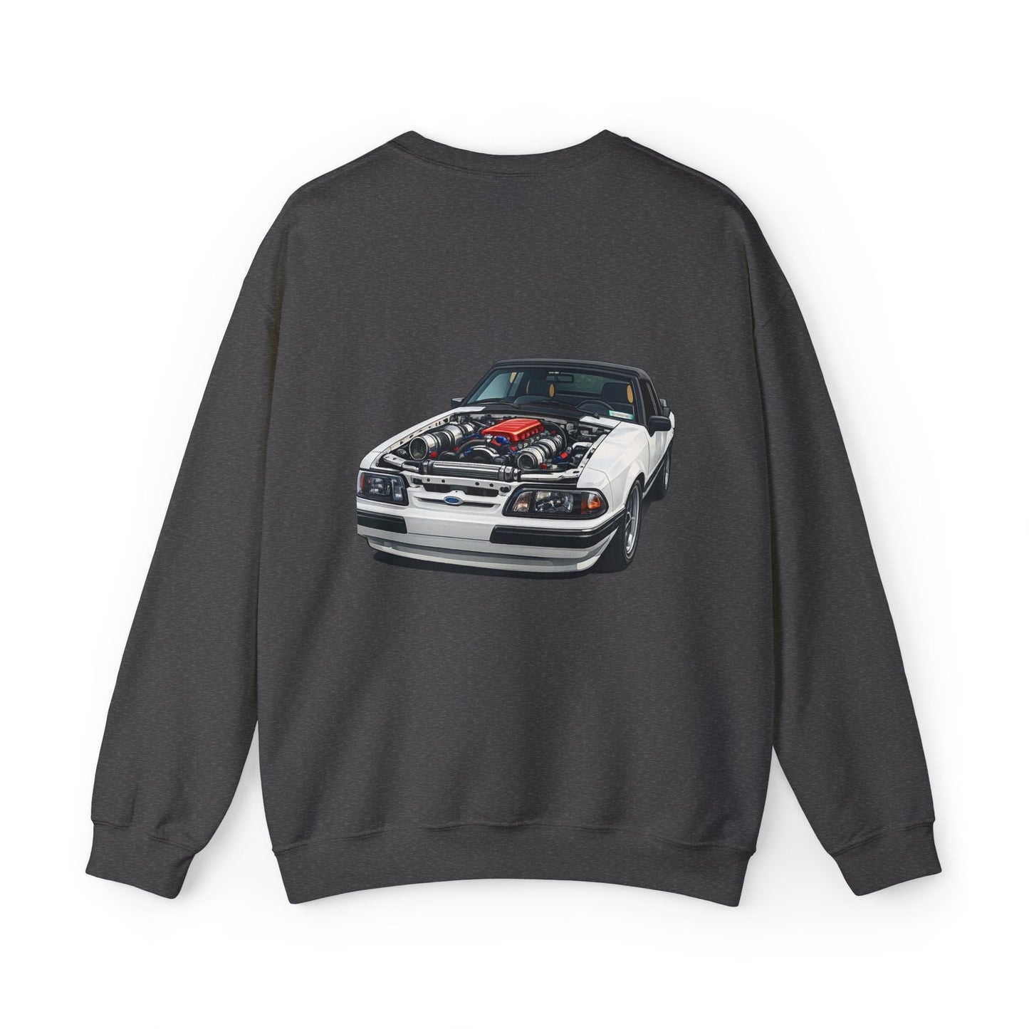 Mustang Foxbody Crewneck Sweatshirt – Classic White Car Illustration