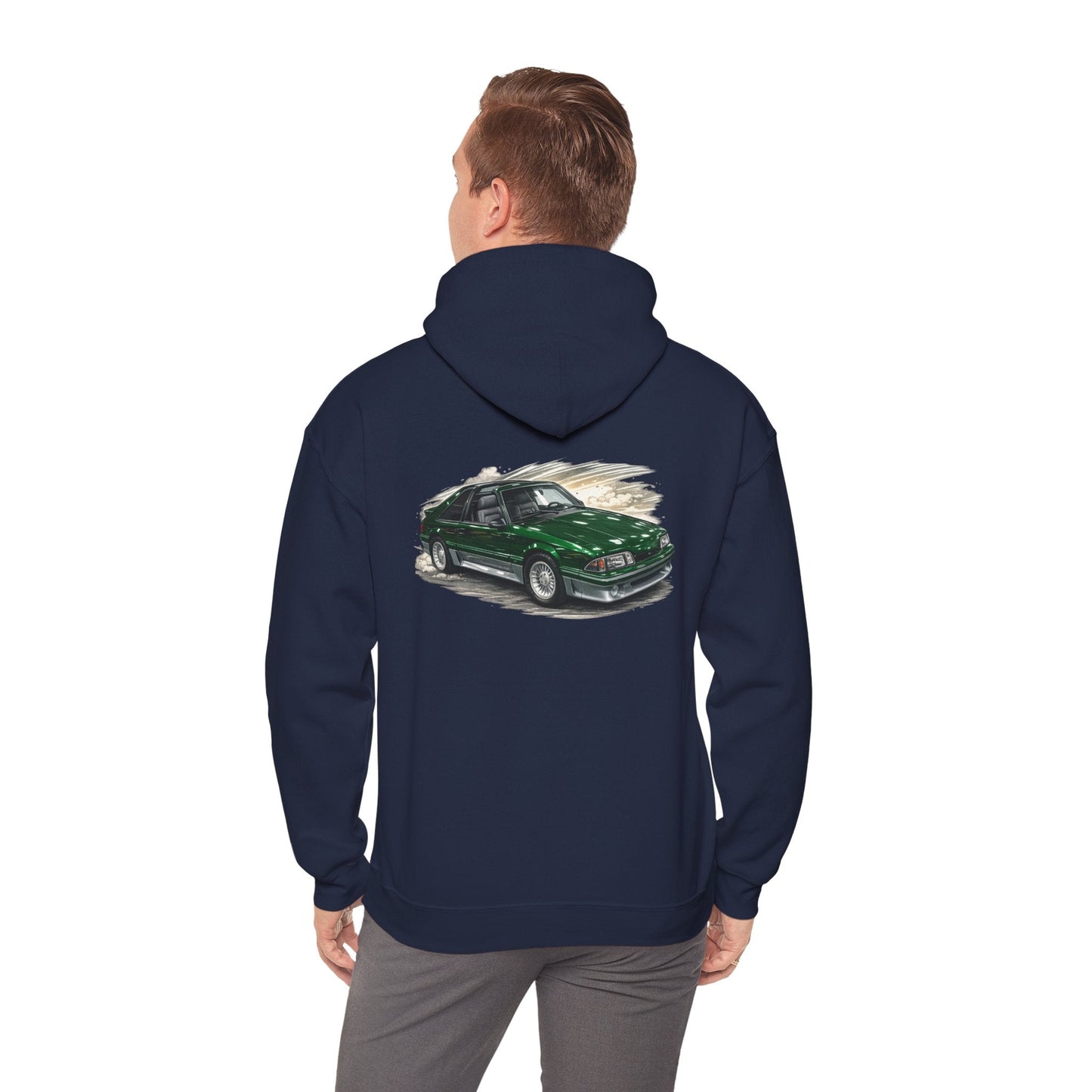 Car Hoodie — Green Sports Car Illustration Pullover