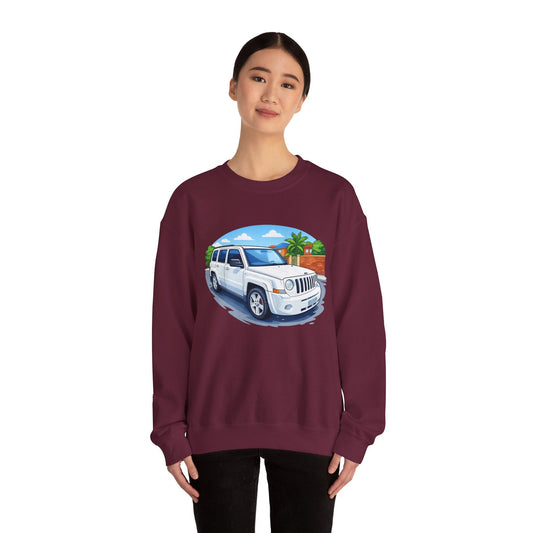 Jeep SUV Illustration Crewneck Sweatshirt — Coastal Road Trip Vibe