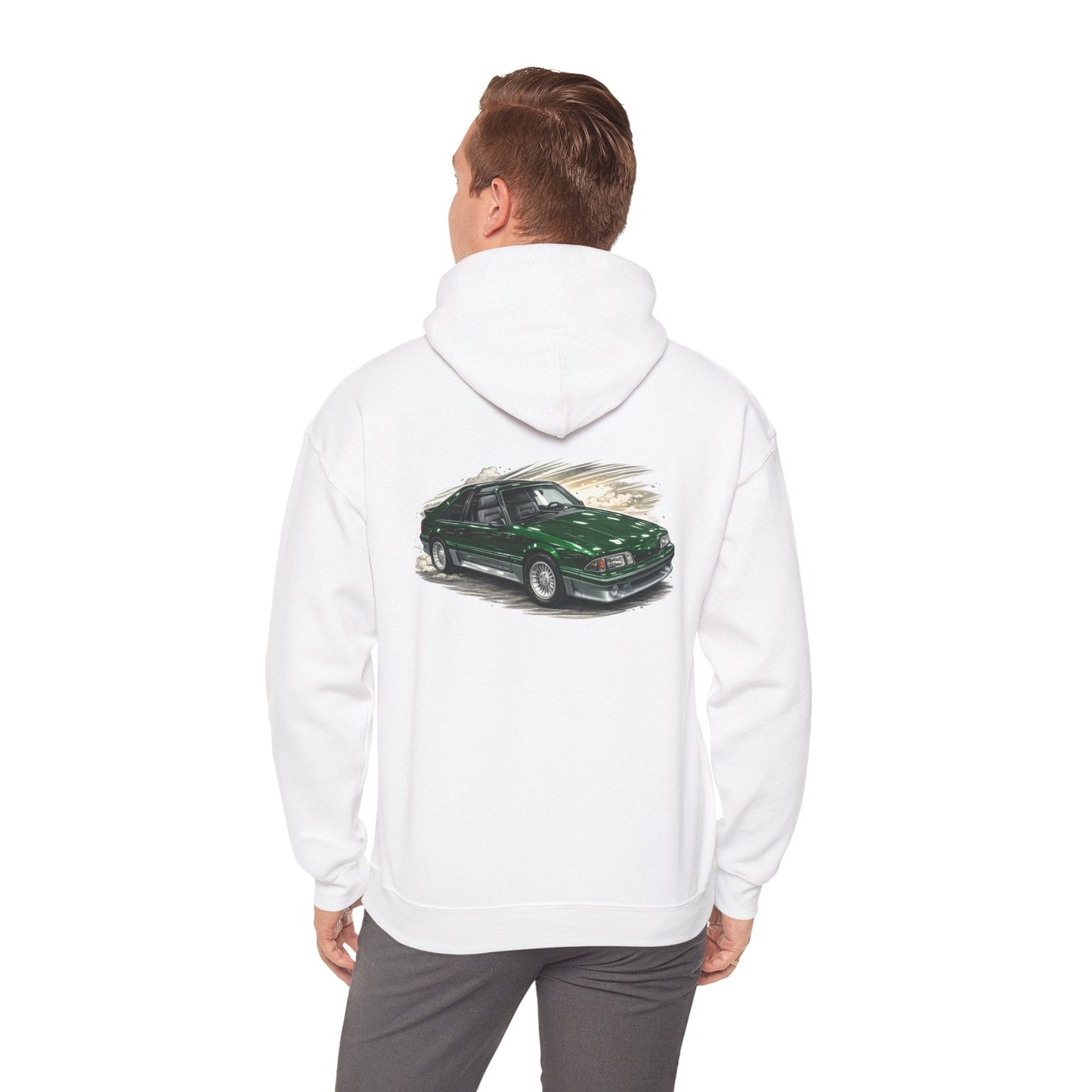 Car Hoodie — Green Sports Car Illustration Pullover