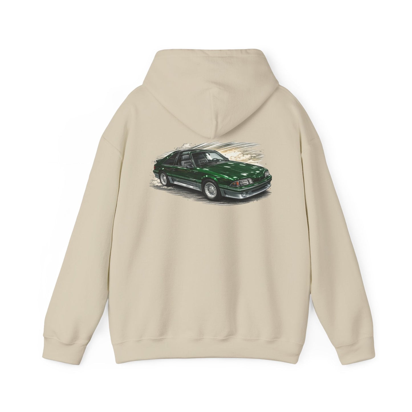 Car Hoodie — Green Sports Car Illustration Pullover